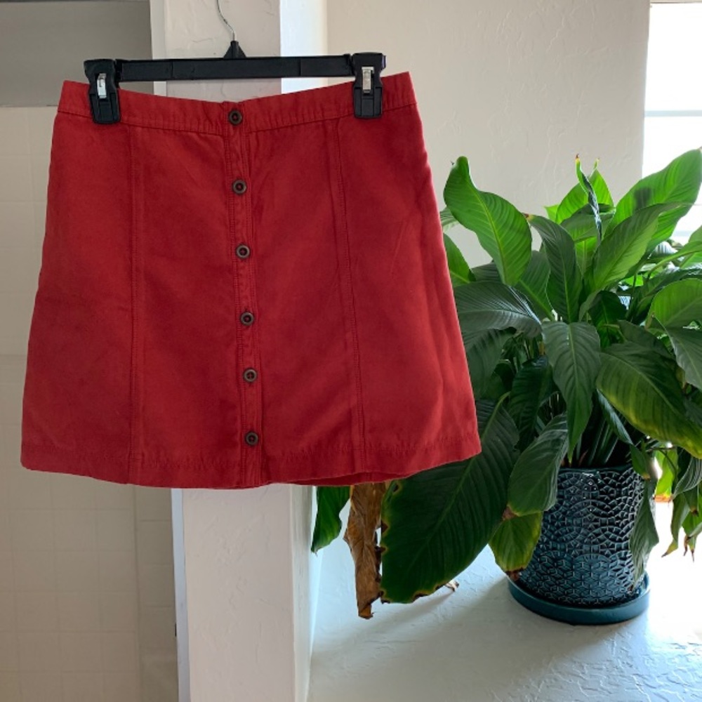 Hollister Burnt Red Button Up Skirt